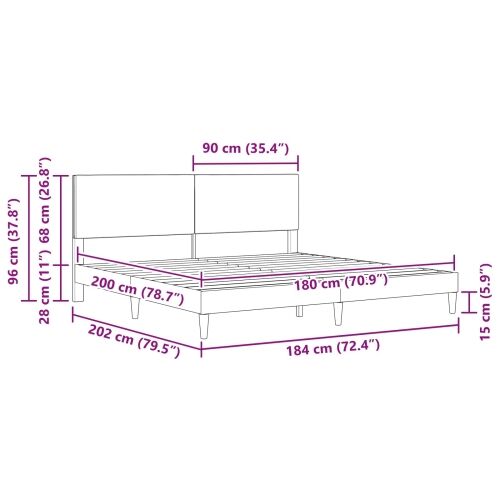 Okvir za krevet Svjetlosiva 180 x 200 cm Kordura tekstil - Svjetlosiva 180 x 200 cm Cijena