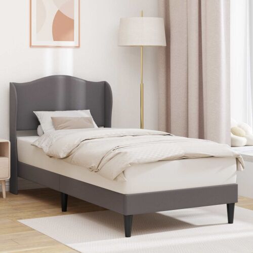 Okvir za krevet Siva 90 x 200 cm Umjetna koža - Siva 90 x 200 cm Cijena