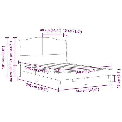 Okvir za krevet Crna 160 x 200 cm Umjetna koža - Crna 160 x 200 cm Cijena