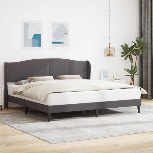 Okvir za krevet Siva 200 x 200 cm Umjetna koža - Siva 200 x 200 cm Cijena