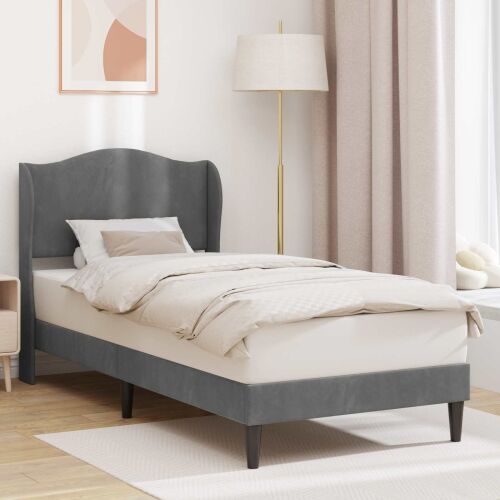 Okvir za krevet s uzglavljem Tamnosiva 80 x 200 cm Baršun - Tamnosiva 80 x 200 cm Cijena