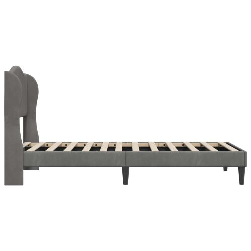 Okvir za krevet s uzglavljem Tamnosiva 90 x 190 cm Baršun - Tamnosiva 90 x 190 cm Cijena