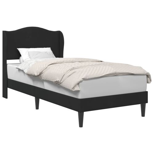 Okvir za krevet s uzglavljem Crna 90 x 190 cm Baršun - Crna 90 x 190 cm Cijena