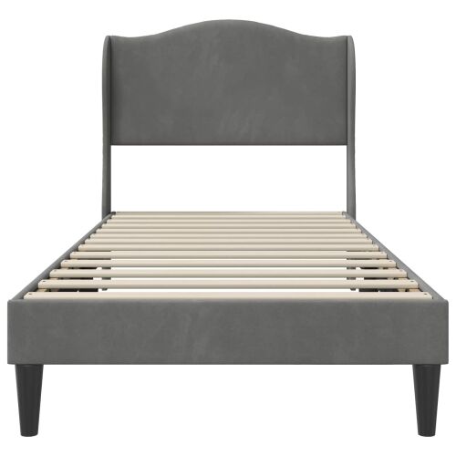 Okvir za krevet s uzglavljem Tamnosiva 90 x 200 cm Baršun - Tamnosiva 90 x 200 cm Cijena