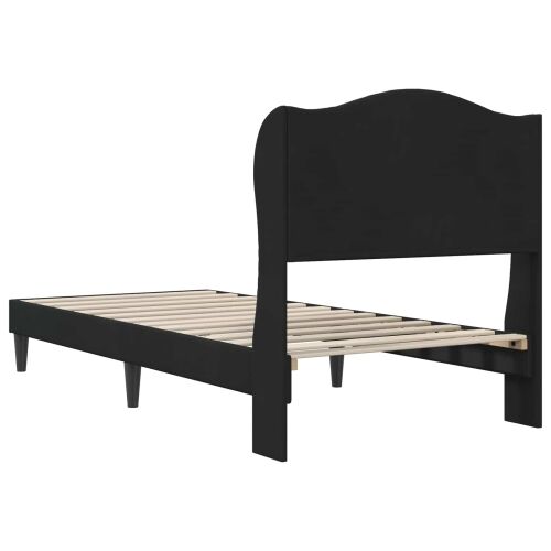 Okvir za krevet s uzglavljem Crna 100 x 200 cm Baršun - Crna 100 x 200 cm Cijena