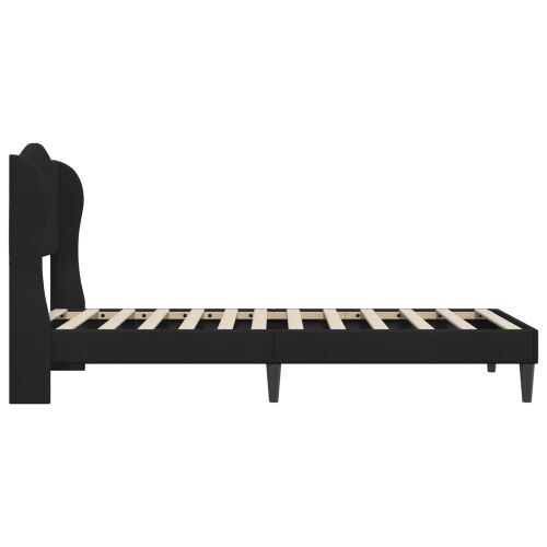 Okvir za krevet s uzglavljem Crna 100 x 200 cm Baršun - Crna 100 x 200 cm Cijena
