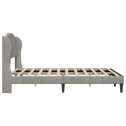 Okvir za krevet Svjetlosiva 140 x 190 cm Baršun - Svjetlosiva 140 x 190 cm Cijena