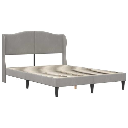 Okvir za krevet Svjetlosiva 140 x 190 cm Baršun - Svjetlosiva 140 x 190 cm Cijena
