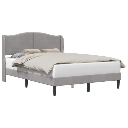Okvir za krevet Svjetlosiva 140 x 190 cm Baršun - Svjetlosiva 140 x 190 cm Cijena