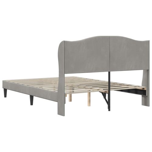Okvir za krevet Svjetlosiva 140 x 200 cm Baršun - Svjetlosiva 140 x 200 cm Cijena