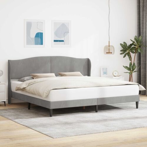 Okvir za krevet Svjetlosiva 180 x 200 cm Baršun - Svjetlosiva 180 x 200 cm Cijena