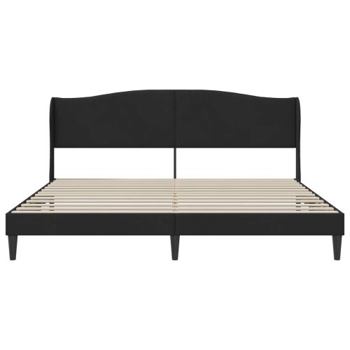 Okvir za krevet s uzglavljem Crna 180 x 200 cm Baršun - Crna 180 x 200 cm Cijena