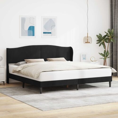 Okvir za krevet s uzglavljem Crna 180 x 200 cm Baršun - Crna 180 x 200 cm Cijena