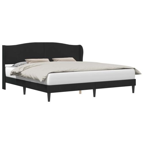 Okvir za krevet s uzglavljem Crna 180 x 200 cm Baršun - Crna 180 x 200 cm Cijena