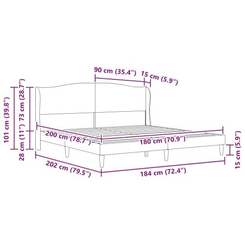 Okvir za krevet s uzglavljem Plava 180 x 200 cm Baršun - Plava 180 x 200 cm Cijena