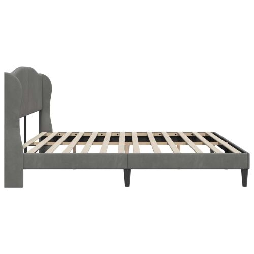 Okvir za krevet Tamnosiva 200 x 200 cm Baršun - Tamnosiva 200 x 200 cm Cijena