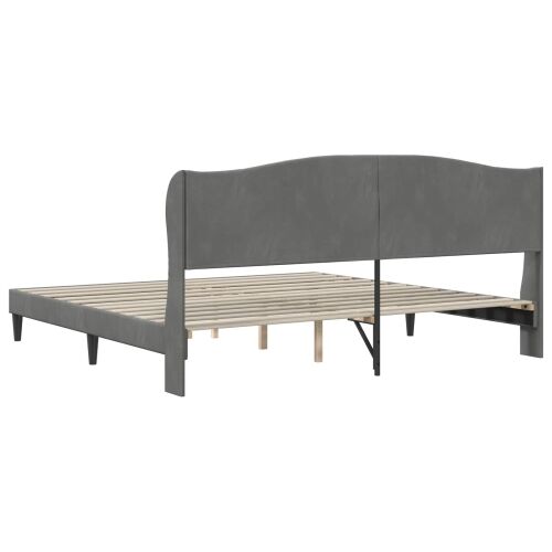 Okvir za krevet Tamnosiva 200 x 200 cm Baršun - Tamnosiva 200 x 200 cm Cijena