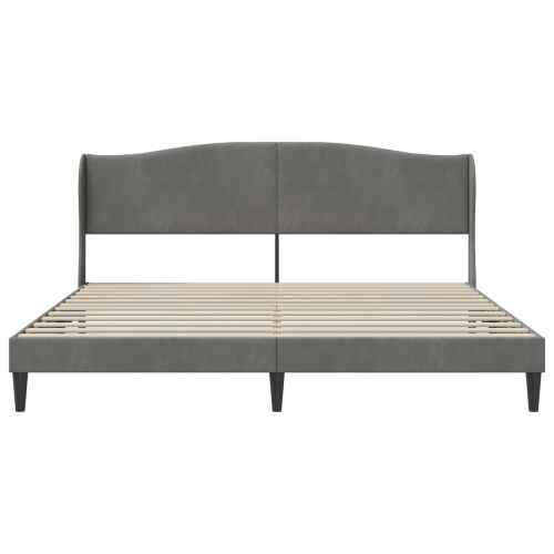 Okvir za krevet Tamnosiva 200 x 200 cm Baršun - Tamnosiva 200 x 200 cm Cijena