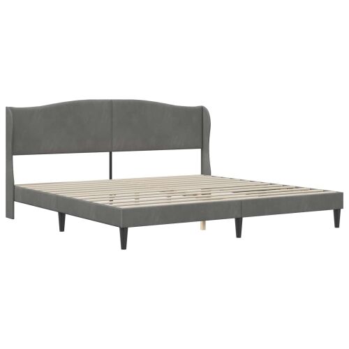 Okvir za krevet Tamnosiva 200 x 200 cm Baršun - Tamnosiva 200 x 200 cm Cijena