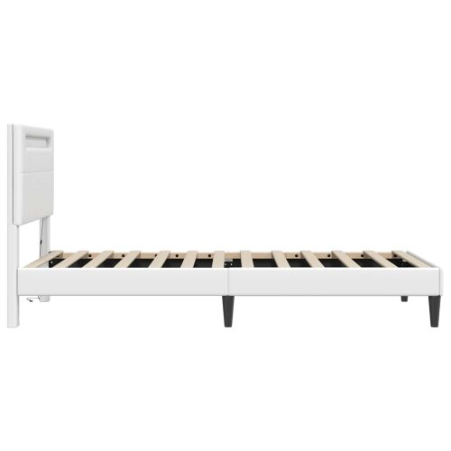 Okvir za krevet Bijela 80 x 200 cm Umjetna koža - Bijela 80 x 200 cm Cijena