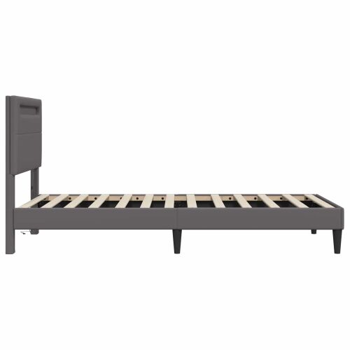Okvir za krevet Siva 90 x 200 cm Umjetna koža - Siva 90 x 200 cm Cijena