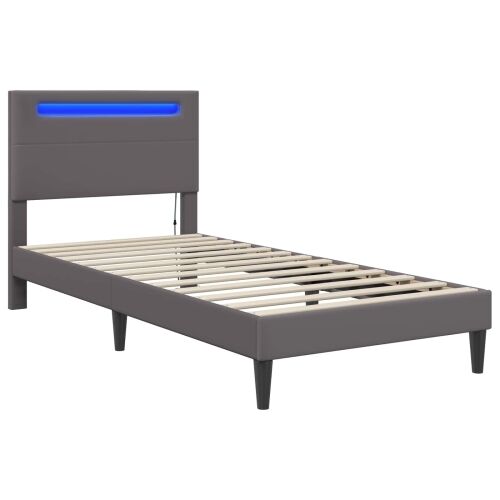 Okvir za krevet Siva 90 x 200 cm Umjetna koža - Siva 90 x 200 cm Cijena