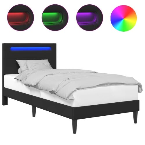 Okvir za krevet Crna 90 x 200 cm Umjetna koža - Crna 90 x 200 cm Cijena