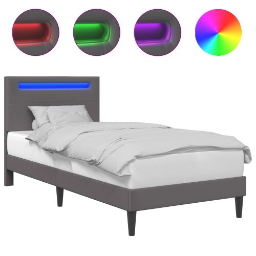 Okvir za krevet Siva 100 x 200 cm Umjetna koža - Siva 100 x 200 cm Cijena
