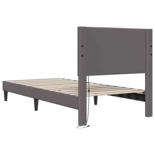 Okvir za krevet Siva 100 x 200 cm Umjetna koža - Siva 100 x 200 cm Cijena