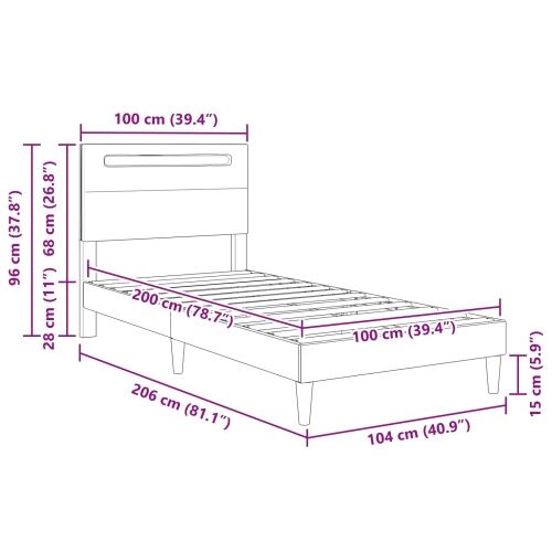 Okvir za krevet Bijela 100 x 200 cm Umjetna koža - Bijela 100 x 200 cm Cijena