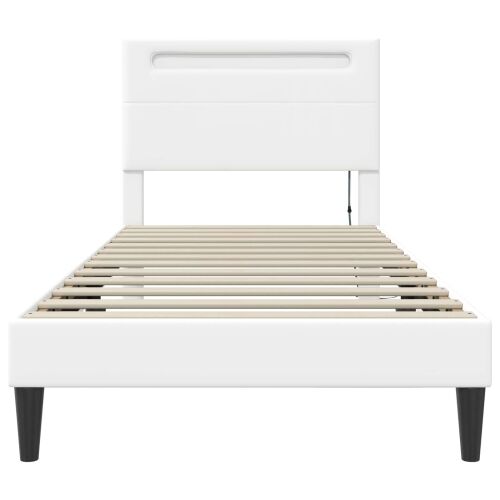 Okvir za krevet Bijela 100 x 200 cm Umjetna koža - Bijela 100 x 200 cm Cijena