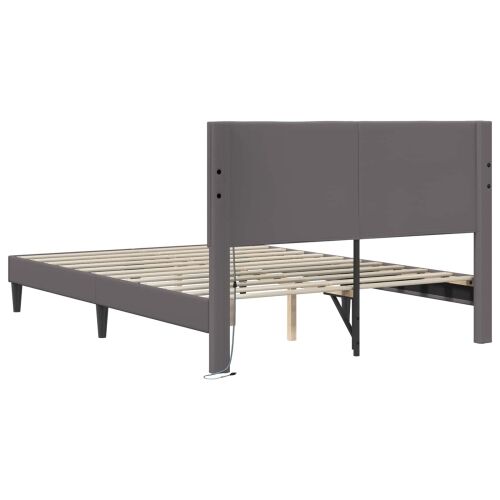Okvir za krevet Siva 120 x 190 cm Umjetna koža - Siva 120 x 190 cm Cijena