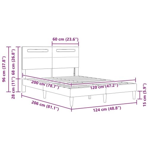 Okvir za krevet Bijela 120 x 200 cm Umjetna koža - Bijela 120 x 200 cm Cijena