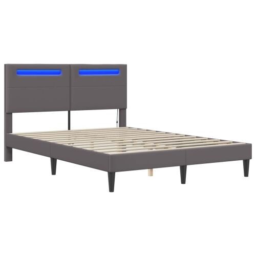 Okvir za krevet Siva 140 x 190 cm Umjetna koža - Siva 140 x 190 cm Cijena