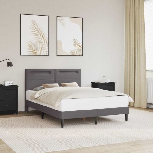 Okvir za krevet Siva 140 x 190 cm Umjetna koža - Siva 140 x 190 cm Cijena