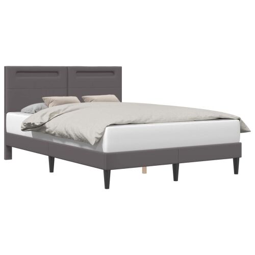 Okvir za krevet Siva 140 x 200 cm Umjetna koža - Siva 140 x 200 cm Cijena