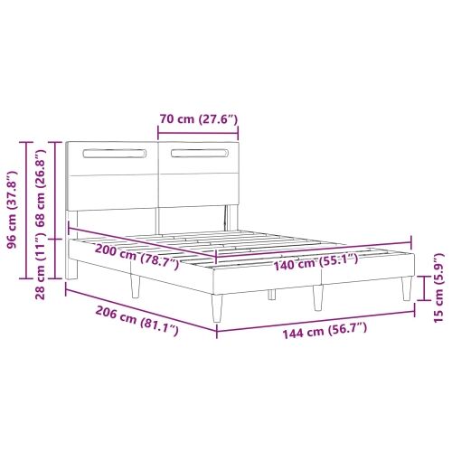 Okvir za krevet Bijela 140 x 200 cm Umjetna koža - Bijela 140 x 200 cm Cijena