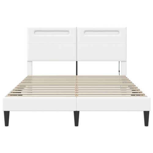 Okvir za krevet Bijela 140 x 200 cm Umjetna koža - Bijela 140 x 200 cm Cijena