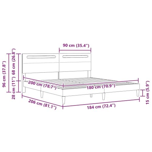 Okvir za krevet Siva 180 x 200 cm Umjetna koža - Siva 180 x 200 cm Cijena