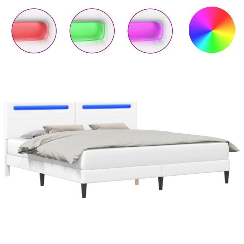 Okvir za krevet Bijela 180 x 200 cm Umjetna koža - Bijela 180 x 200 cm Cijena