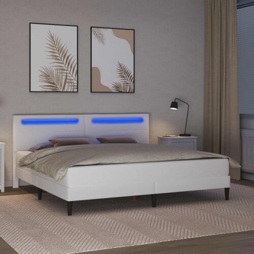 Okvir za krevet Bijela 180 x 200 cm Umjetna koža - Bijela 180 x 200 cm Cijena