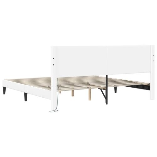 Okvir za krevet Bijela 200 x 200 cm Umjetna koža - Bijela 200 x 200 cm Cijena
