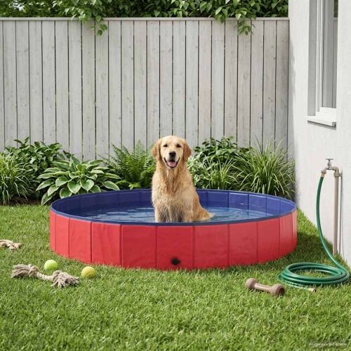 Bazen za pse Ø200 x 30 cm Debeli PVC Crvena - Crvena 200 x 30 cm Cijena