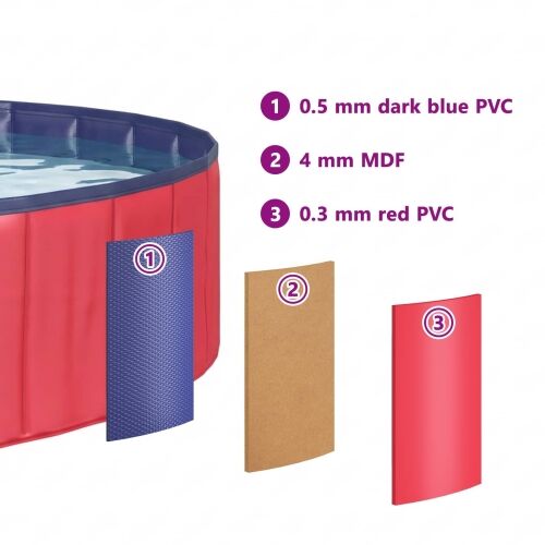 Bazen za pse Ø200 x 30 cm Debeli PVC Crvena - Crvena 200 x 30 cm Cijena