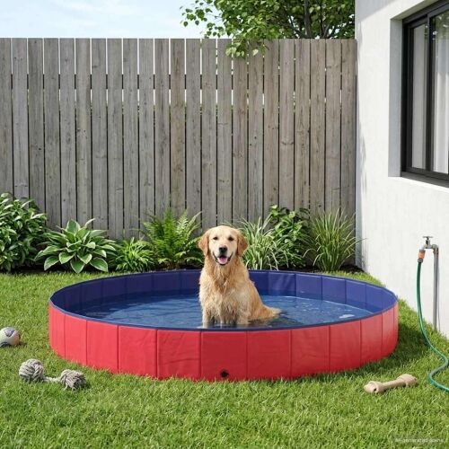 Bazen za pse Ø300 x 38 cm Debeli PVC Crvena - Crvena 300 x 38 cm Cijena