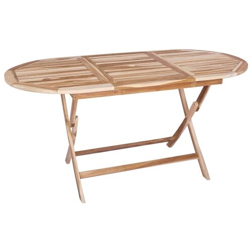 Preklopni vrtni stol Prirodna 160 x 80 x 76 cm Čvrsto teak drvo Cijena