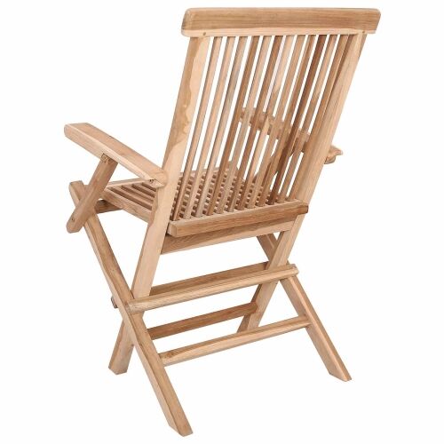 Sklopiva Vrtna Stolica 2 kom. Prirodna Čvrsto teak drvo - 2 Cijena