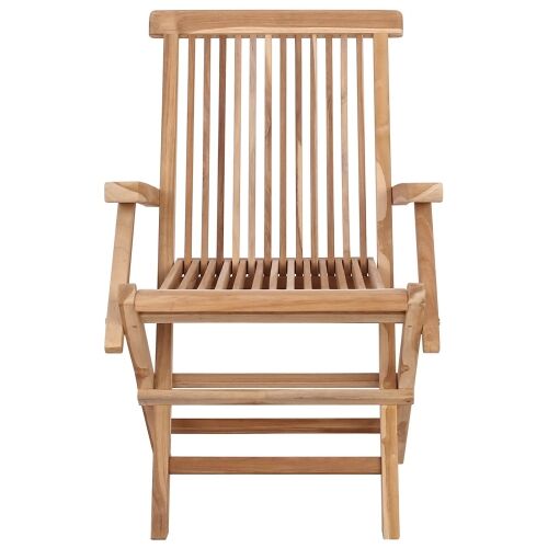 Sklopiva Vrtna Stolica 3 kom. Prirodna Čvrsto teak drvo - 3 Cijena
