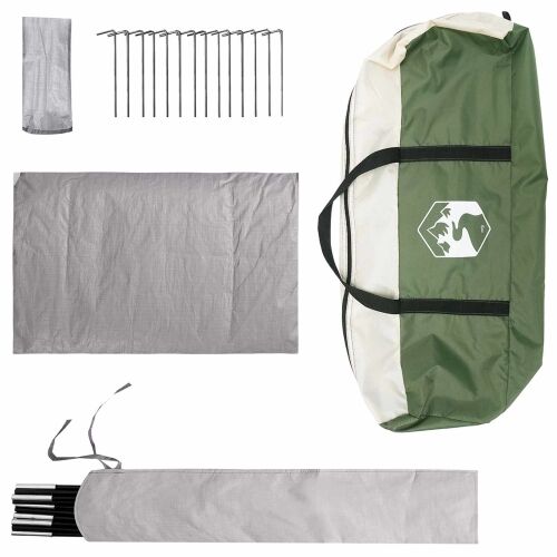 Kabinski šator s krovom Zelena 300 x 210 x 156 cm Poliester - Zelena 4 osoba Cijena