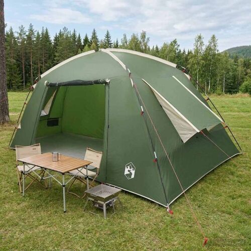 Kabinski šator s krovom Zelena 400 x 210 x 180 cm Poliester - Zelena Za 6 osoba Cijena